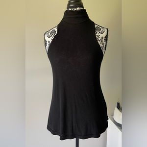 Free People Black Turtleneck Top S